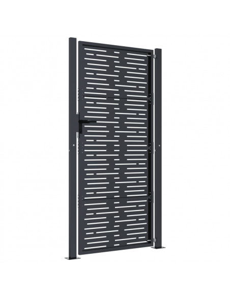 Cancello Giardino Antracite 105x205 cm Acciaio Design Quadrato