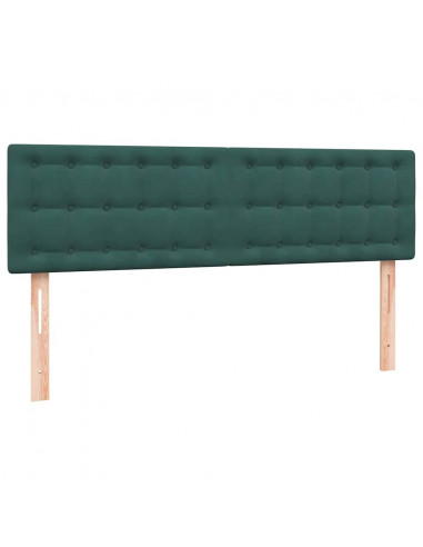 Giroletto a Molle con Materasso Verde Scuro 160x210 cm Velluto