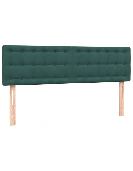 Giroletto a Molle con Materasso Verde Scuro 160x210 cm Velluto