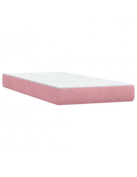 Giroletto a Molle con Materasso Rosa 180x220 cm in Velluto