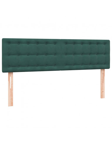 Letto a Molle con Materasso e LED Verde Scuro 160x210 cm Velluto