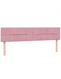 Letto a Molle con Materasso e LED Rosa 180x210 cm in Velluto