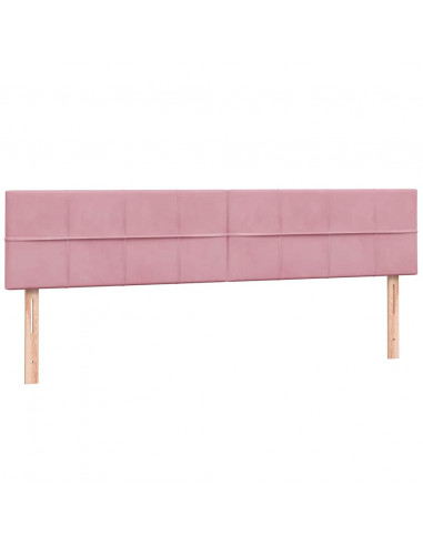 Letto a Molle con Materasso e LED Rosa 180x210 cm in Velluto