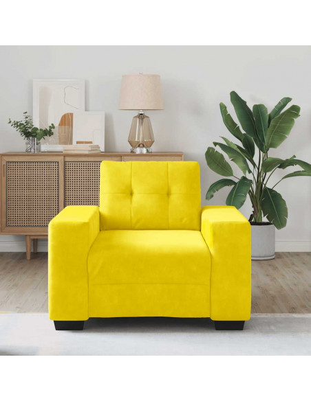 Divano Sedia Giallo 59 cm Velluto