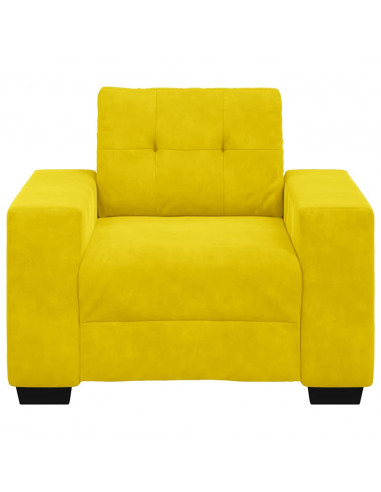 Divano Sedia Giallo 59 cm Velluto
