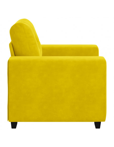 Divano Sedia Giallo 59 cm Velluto