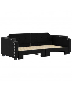 Divano Letto con Letto Estraibile Nero 90x190 cm in Tessuto 2