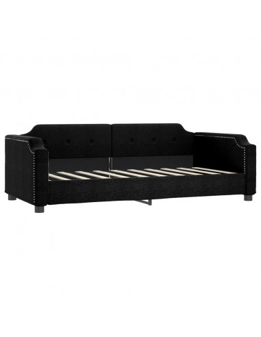Divano Letto con Letto Estraibile Nero 90x190 cm in Tessuto