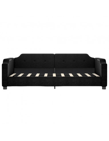 Divano Letto con Letto Estraibile Nero 90x190 cm in Tessuto