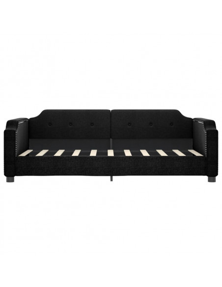 Divano Letto con Letto Estraibile Nero 90x190 cm in Tessuto