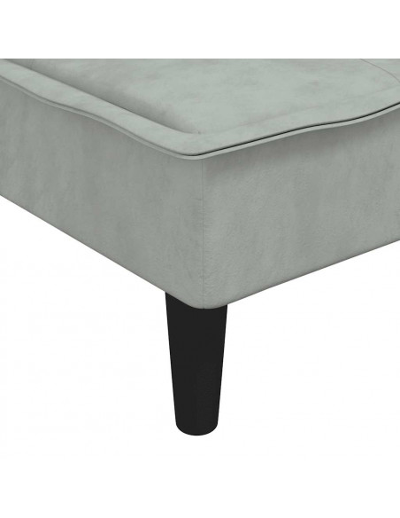 Divano Letto a L Grigio Chiaro 255x140x70 cm in Velluto
