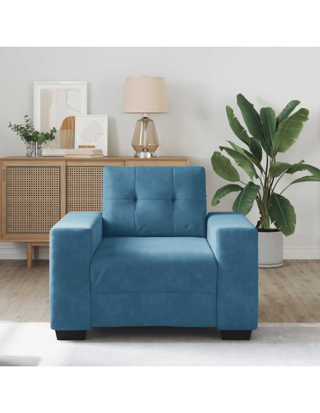 Divano Sedia Blu 59 cm Velluto