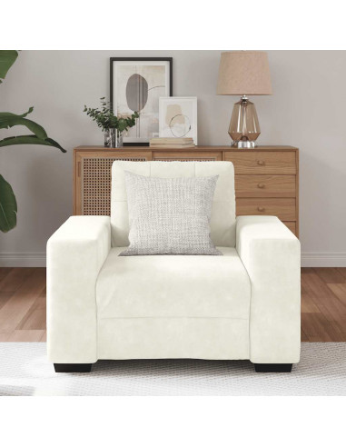 Divano Sedia Crema 100x78x80 cm Velluto