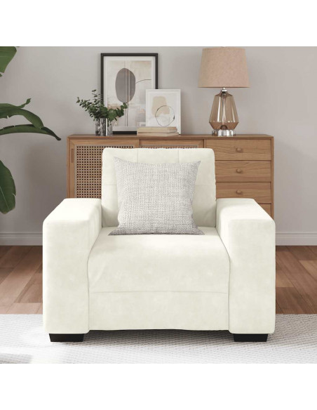 Divano Sedia Crema 59 cm Velluto