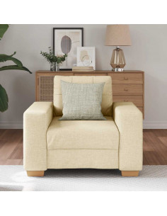 Divano Sedia Crema 59 cm in Tessuto 2