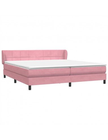 Giroletto a Molle con Materassi Rosa 180x210 cm in Velluto