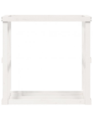 Portaceppi da Esterno Bianco 108x52x106 cm Legno Massello Pino