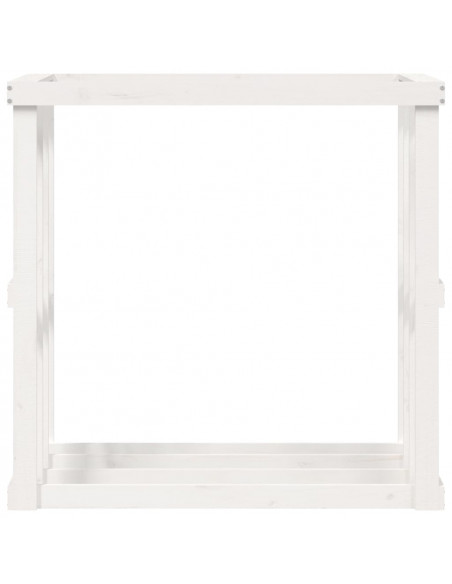 Portaceppi da Esterno Bianco 108x52x106 cm Legno Massello Pino