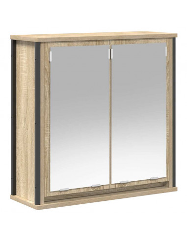 Set Mobili da Bagno 2 pz Rovere Sonoma in Legno Multistrato