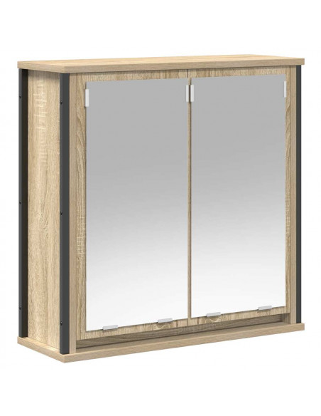 Set Mobili da Bagno 2 pz Rovere Sonoma in Legno Multistrato
