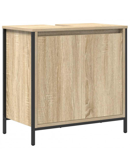 Set Mobili da Bagno 2 pz Rovere Sonoma in Legno Multistrato