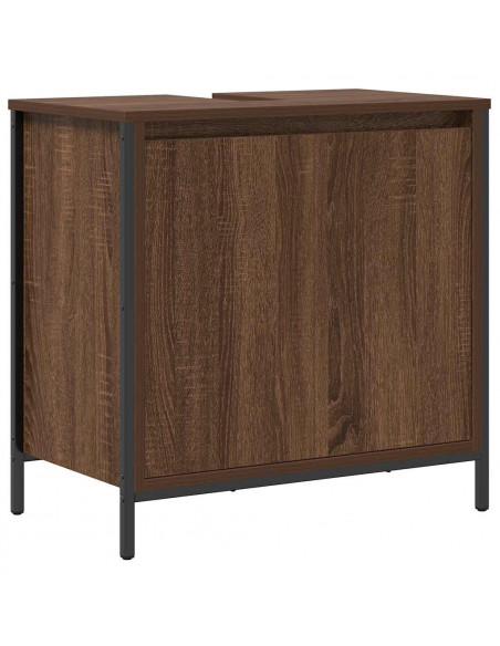 Set Mobili da Bagno 2 pz Rovere Marrone in Legno Multistrato