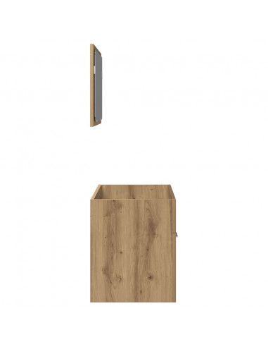 Set Mobili da Bagno 2 pz Rovere Artigianale Legno Multistrato