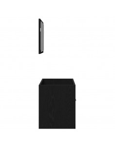 Set Mobili da Bagno 2 pz Rovere Nero in Legno Multistrato