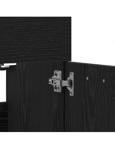 Set Mobili da Bagno 2 pz Rovere Nero in Legno Multistrato