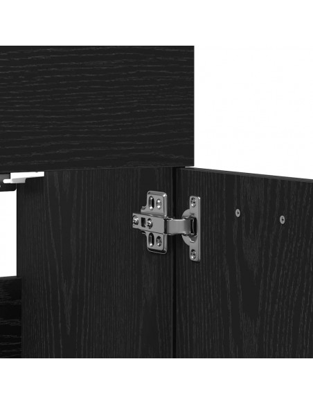 Set Mobili da Bagno 2 pz Rovere Nero in Legno Multistrato