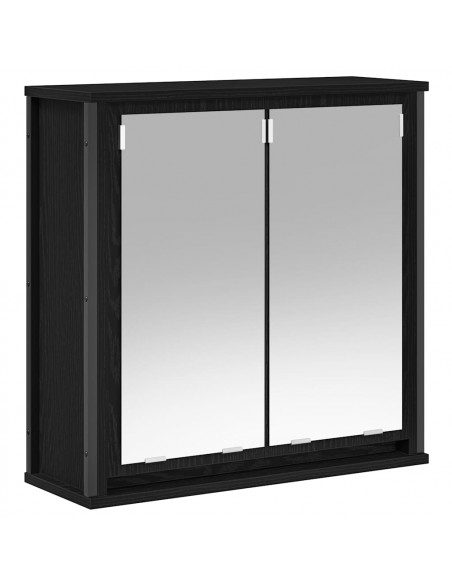 Set Mobili da Bagno 2 pz Rovere Nero in Legno Multistrato