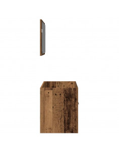 Set Mobili da Bagno 2 pz Legno Antico in Legno Multistrato