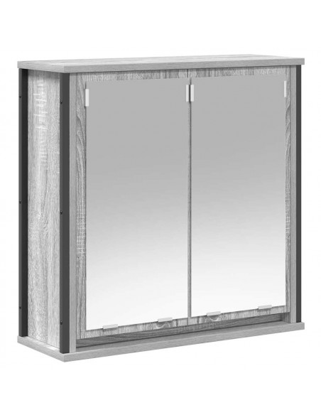 Set Mobili da Bagno 2 pz Grigio Sonoma in Legno Multistrato