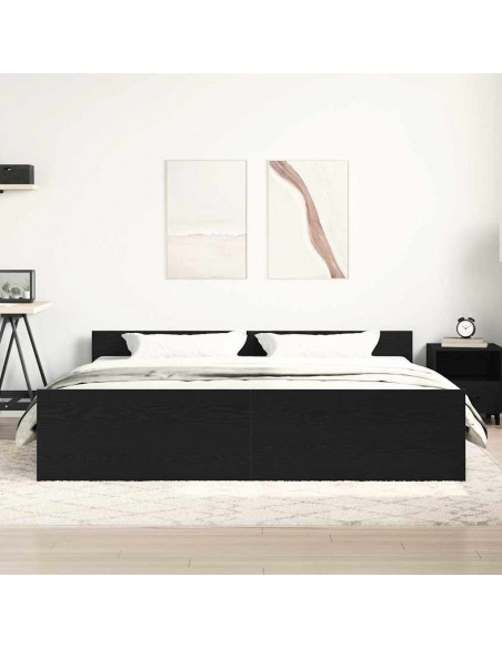 Giroletto senza Materasso Rovere Nero 200x200 cm Truciolato