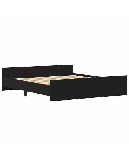 Giroletto senza Materasso Rovere Nero 200x200 cm Truciolato