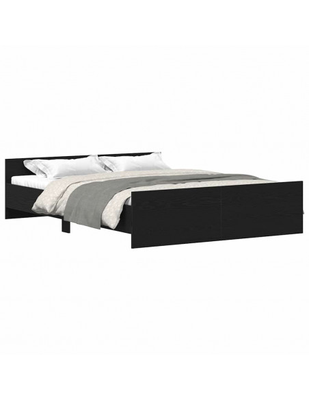 Giroletto senza Materasso Rovere Nero 160x200 cm Truciolato