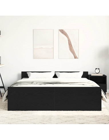 Giroletto senza Materasso Rovere Nero 160x200 cm Truciolato