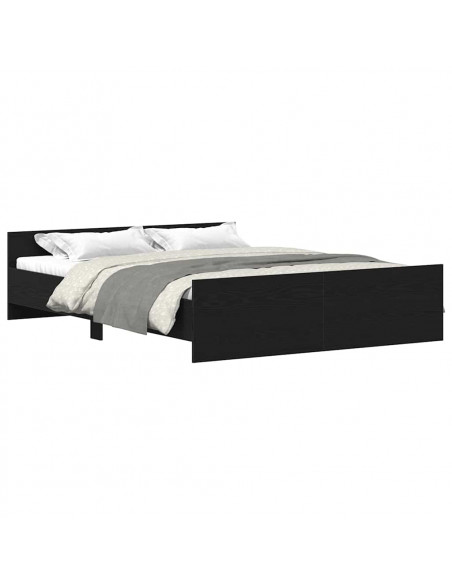 Giroletto senza Materasso Rovere Nero 150x200 cm Truciolato