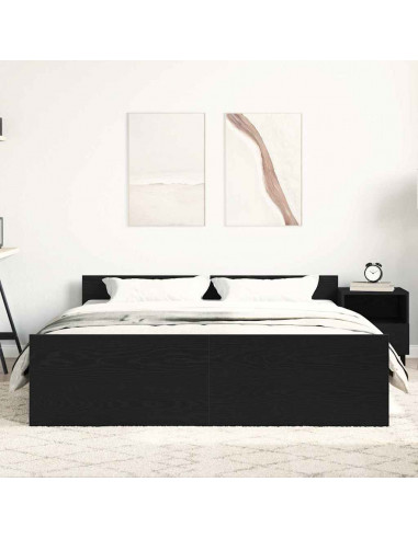 Giroletto senza Materasso Rovere Nero 150x200 cm Truciolato