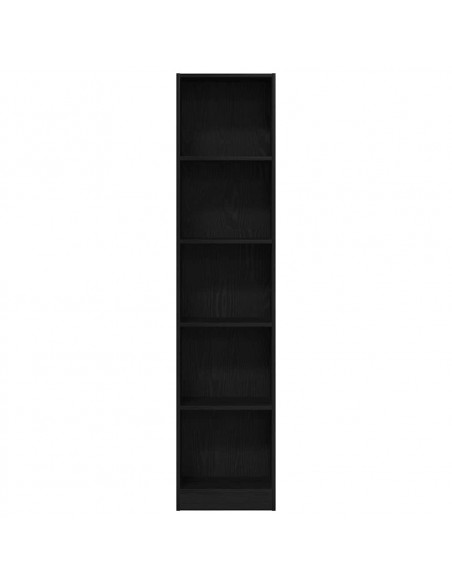 Libreria Rovere Nero 40x24x176 cm in Legno Multistrato