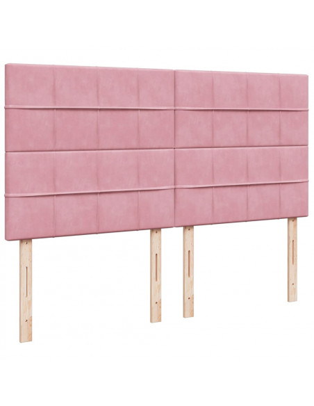 Giroletto a Molle con Materasso Rosa 180x200 cm in Velluto