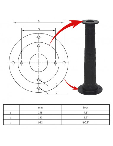 Pompa d'Acqua da Giardino con Supporto in Ghisa