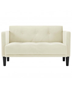 Divano Divanetto Crema 111 cm in Velluto 2