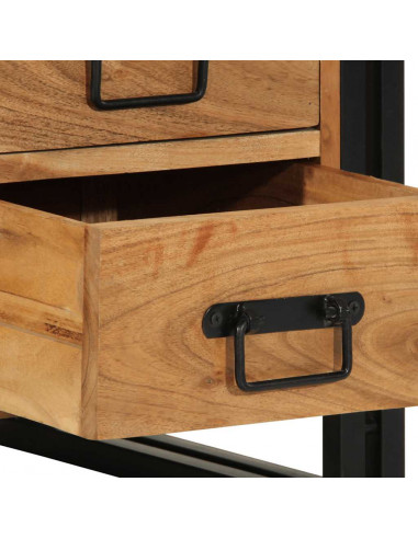 Comodino 40x40x59 cm in Legno Massello di Acacia