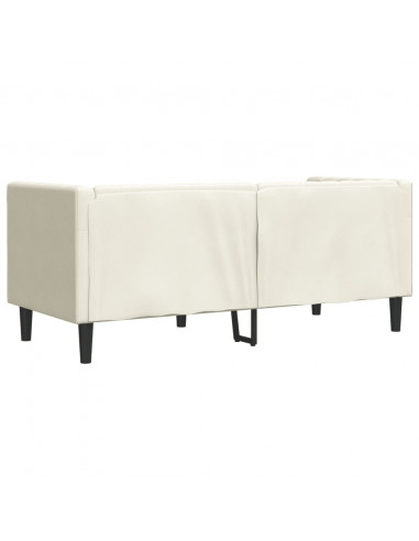 Divano Chesterfield con Rinforzi 2 Posti Crema in Velluto