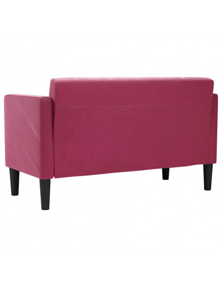 Divano Divanetto Rosso Vino 111 cm in Velluto