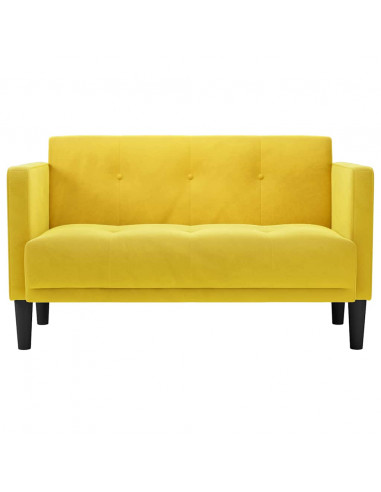 Divano Divanetto Giallo 111 cm in Velluto