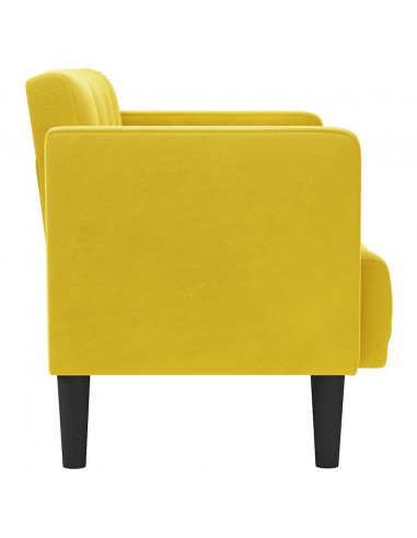 Divano Divanetto Giallo 111 cm in Velluto