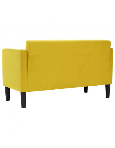 Divano Divanetto Giallo 111 cm in Velluto