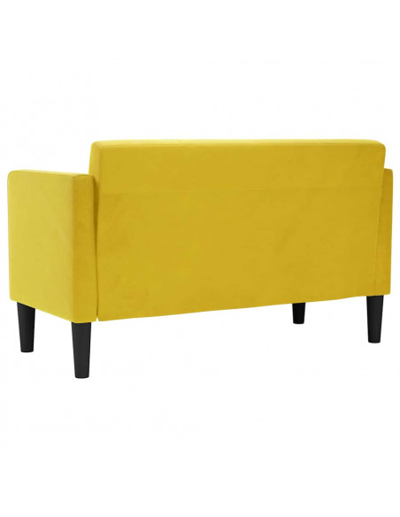 Divano Divanetto Giallo 111 cm in Velluto